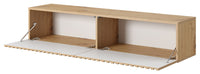 TV spintelė LORCAN, 138,6 cm, ąžuolas+juoda