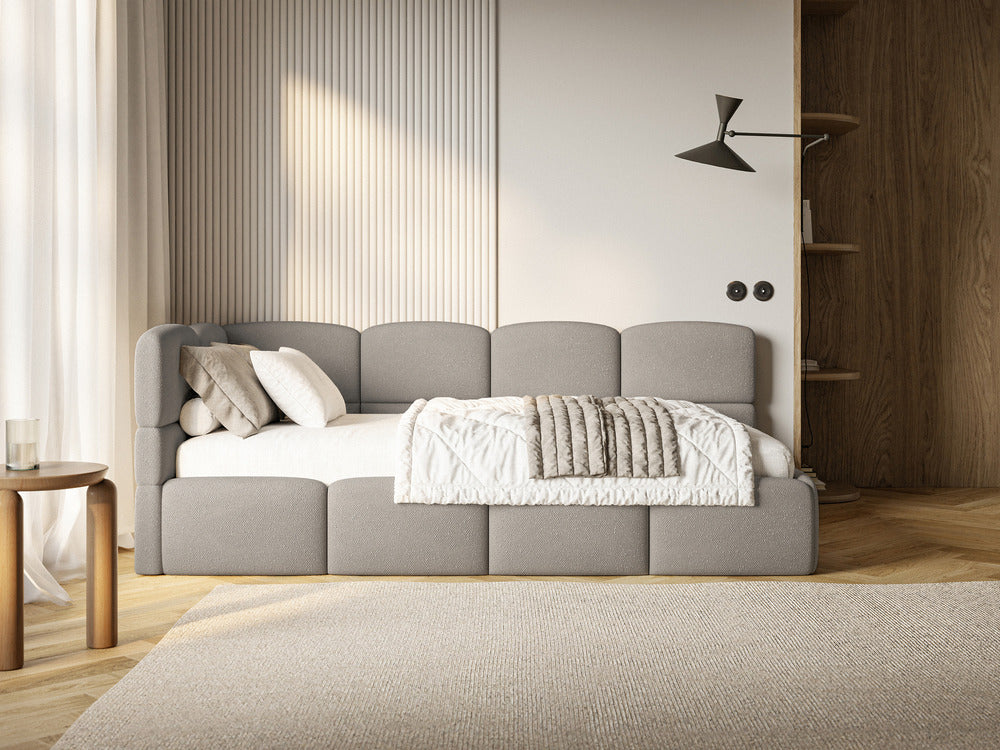 Jaunimo lova SOFTY su saugos barijerais, šviesiai ruda melody