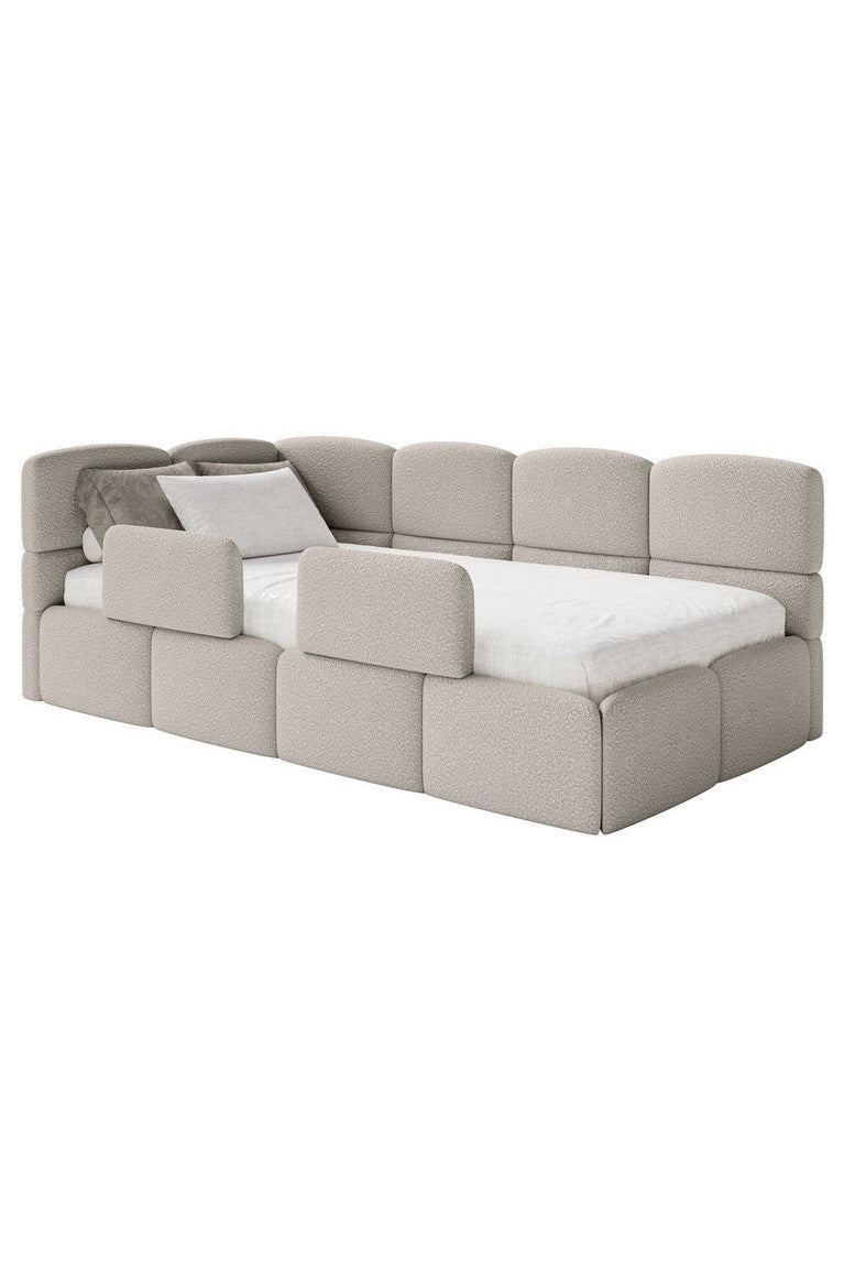Jaunimo lova SOFTY su saugos barijerais, pilkai smėlinė legend