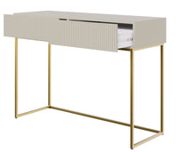 Konsolinis staliukas GREYA, smėlinis, 110 cm, auksinės kojos