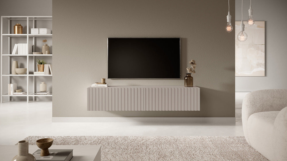 TV spintelė LORCAN, 138,6 cm, kašmyras