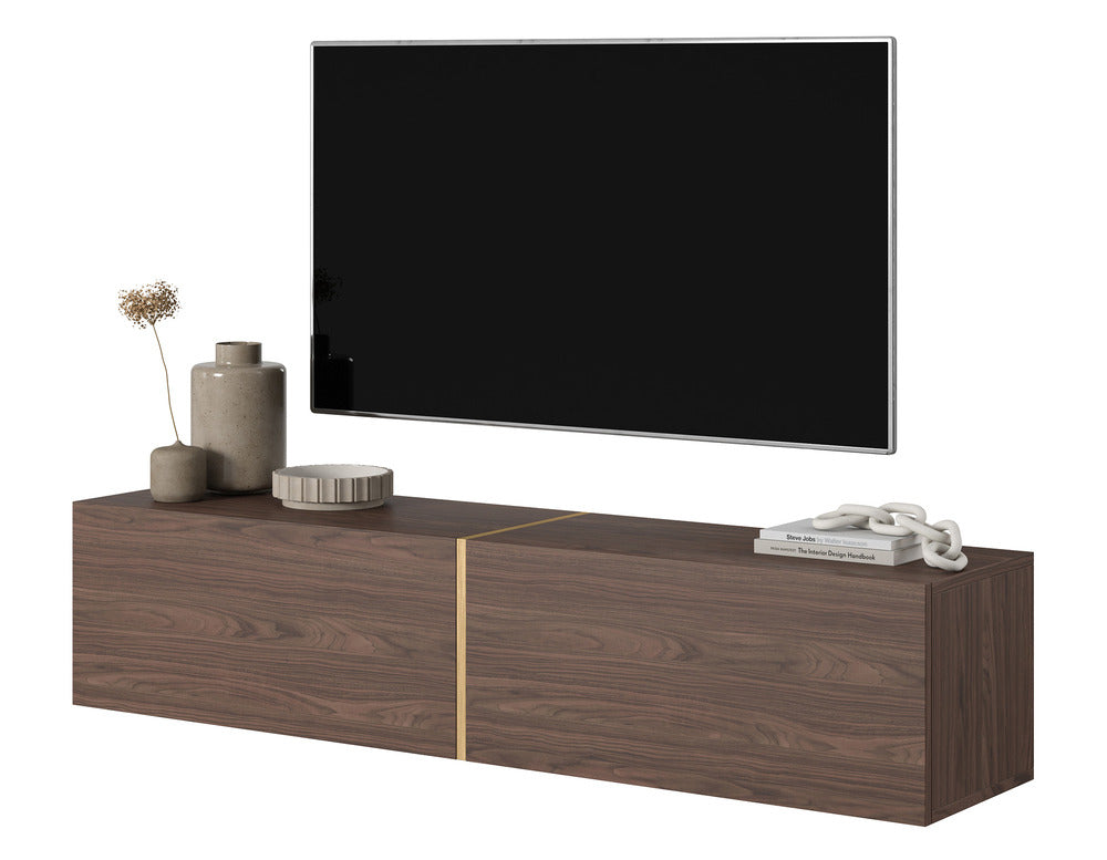 TV spintelė FREJA, riešutas, 140 cm, 2