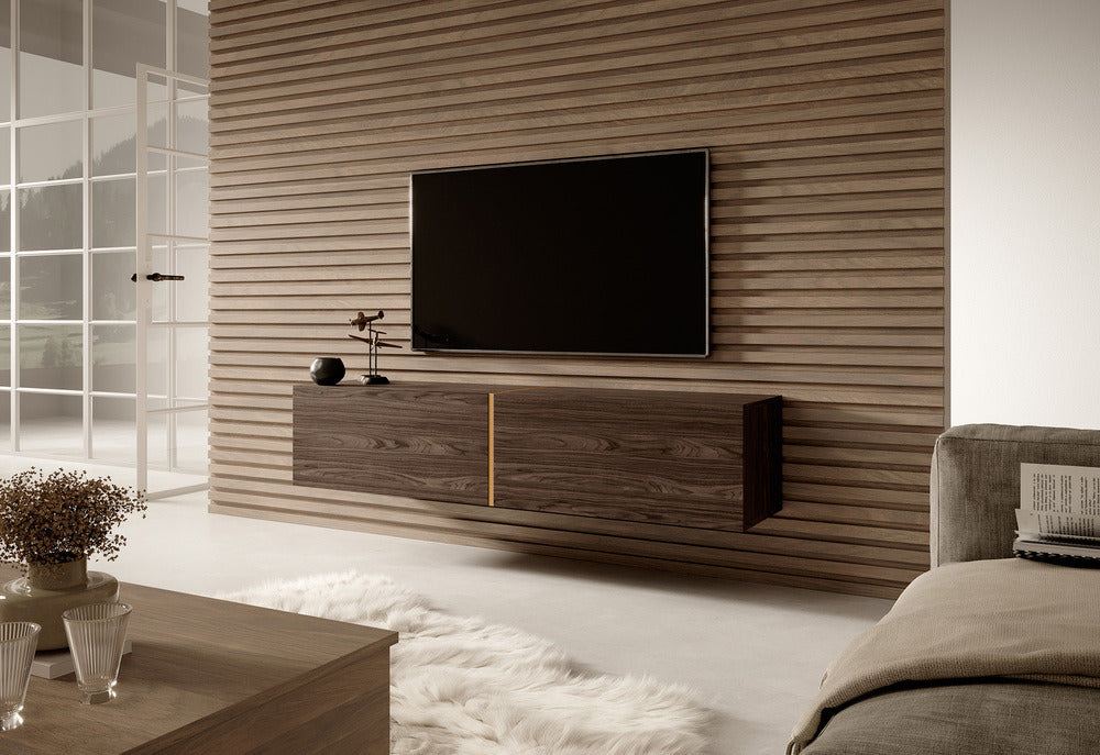 TV spintelė FREJA, riešutas, 140 cm, 2