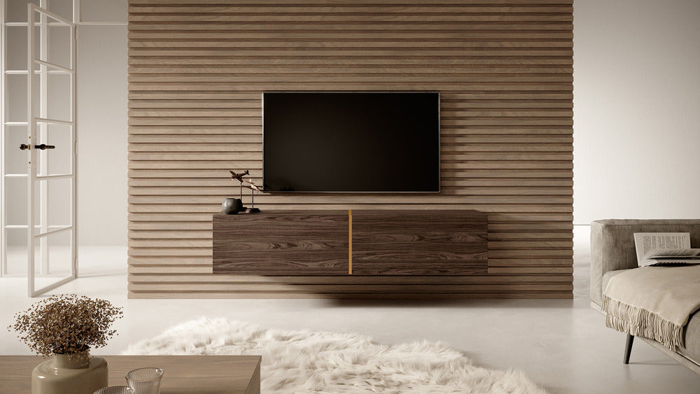 TV spintelė FREJA, riešutas, 140 cm, 2