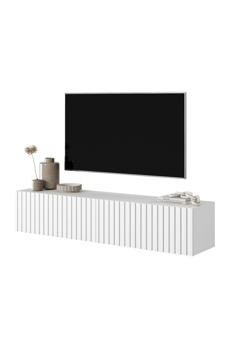 TV spintelė LORCAN, 138,6 cm, balta