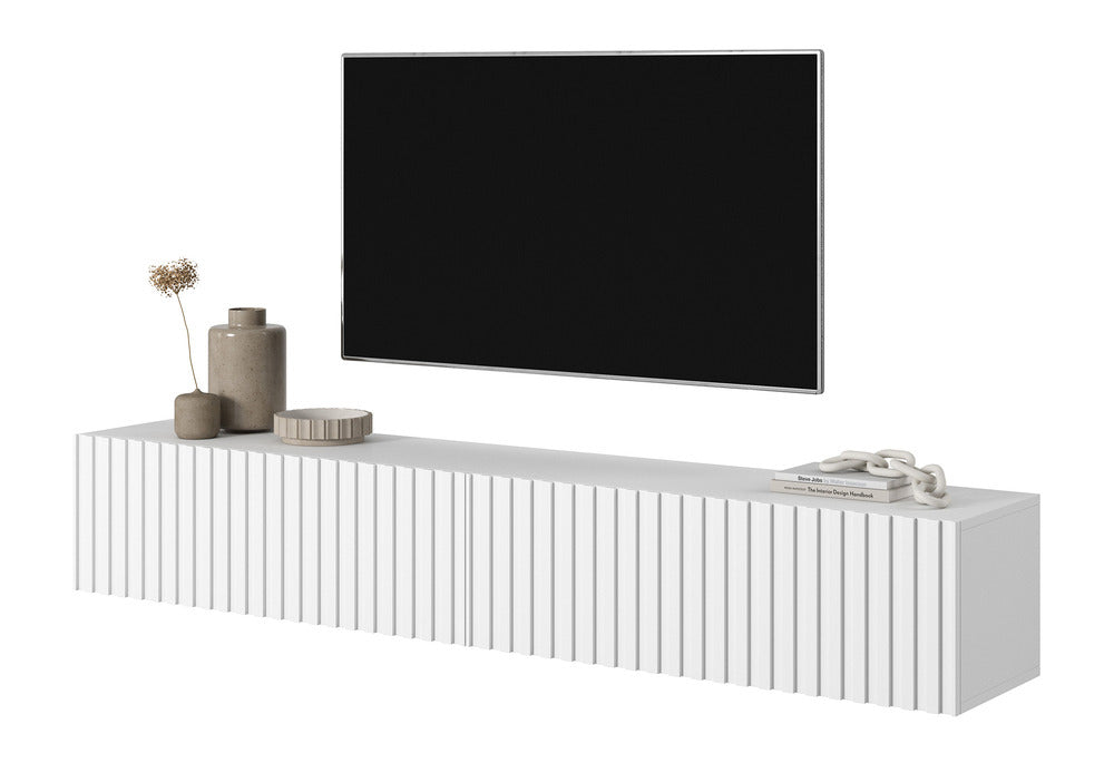 TV spintelė LORCAN, 175 cm, balta