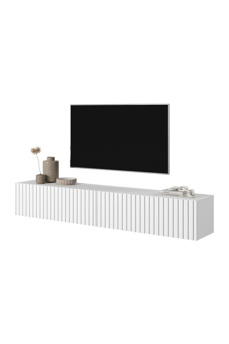 TV spintelė LORCAN, 175 cm, balta