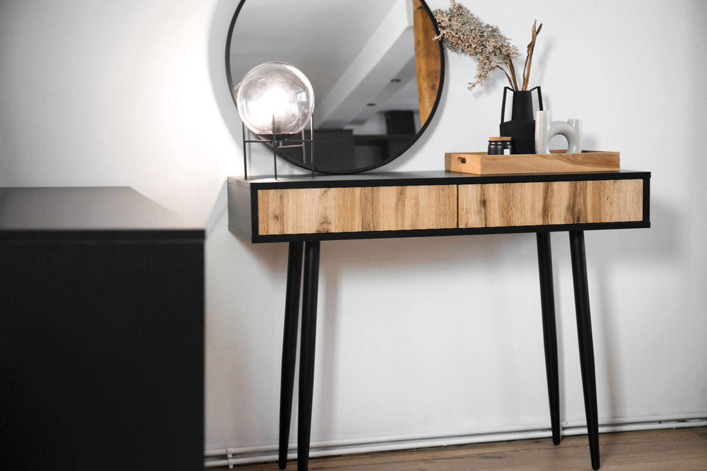 Tualetinis staliukas MAGNUS, 104 cm, juoda+ąžuolas