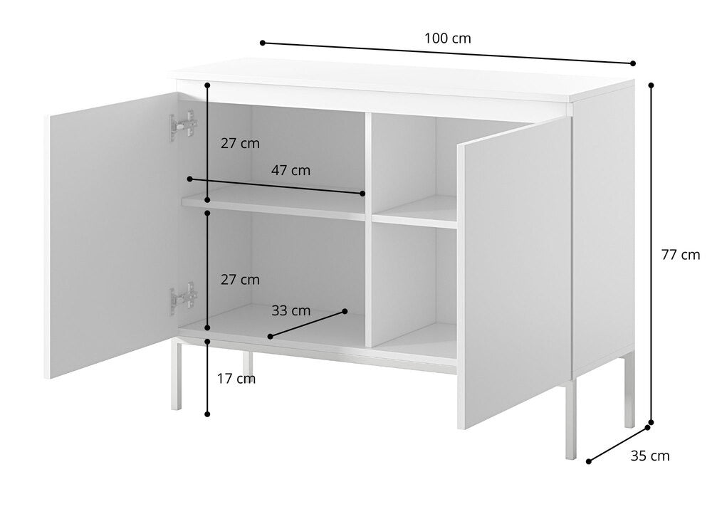 Komoda SVEN, juoda, 100 cm, juodos kojos