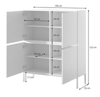 Komoda SVEN, 100 cm, juoda, aukšta