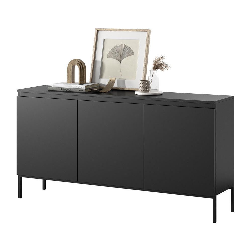Komoda SVEN, juoda, 150 cm, juodos kojos