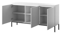 Komoda SVEN, balta, 150 cm, juodos kojos