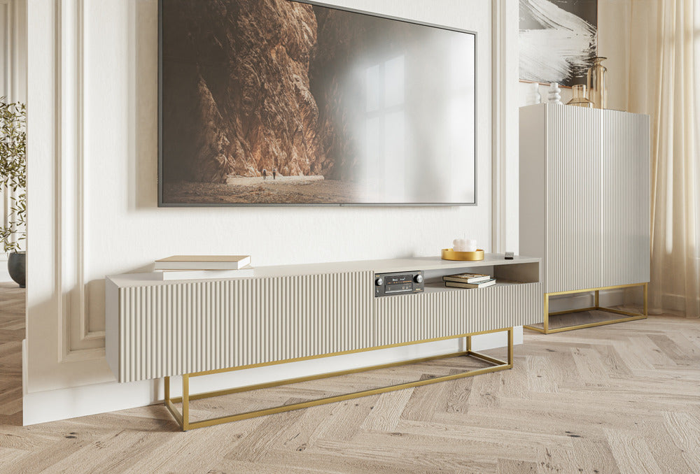 TV spintelė GREYA, 175 cm, smėlinė