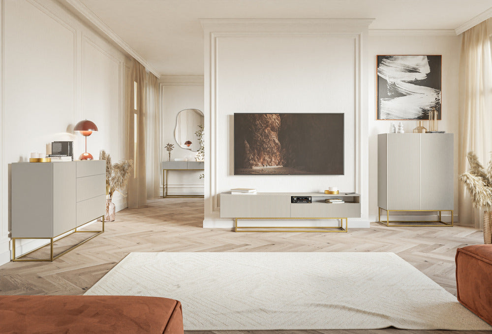 TV spintelė GREYA, 175 cm, smėlinė