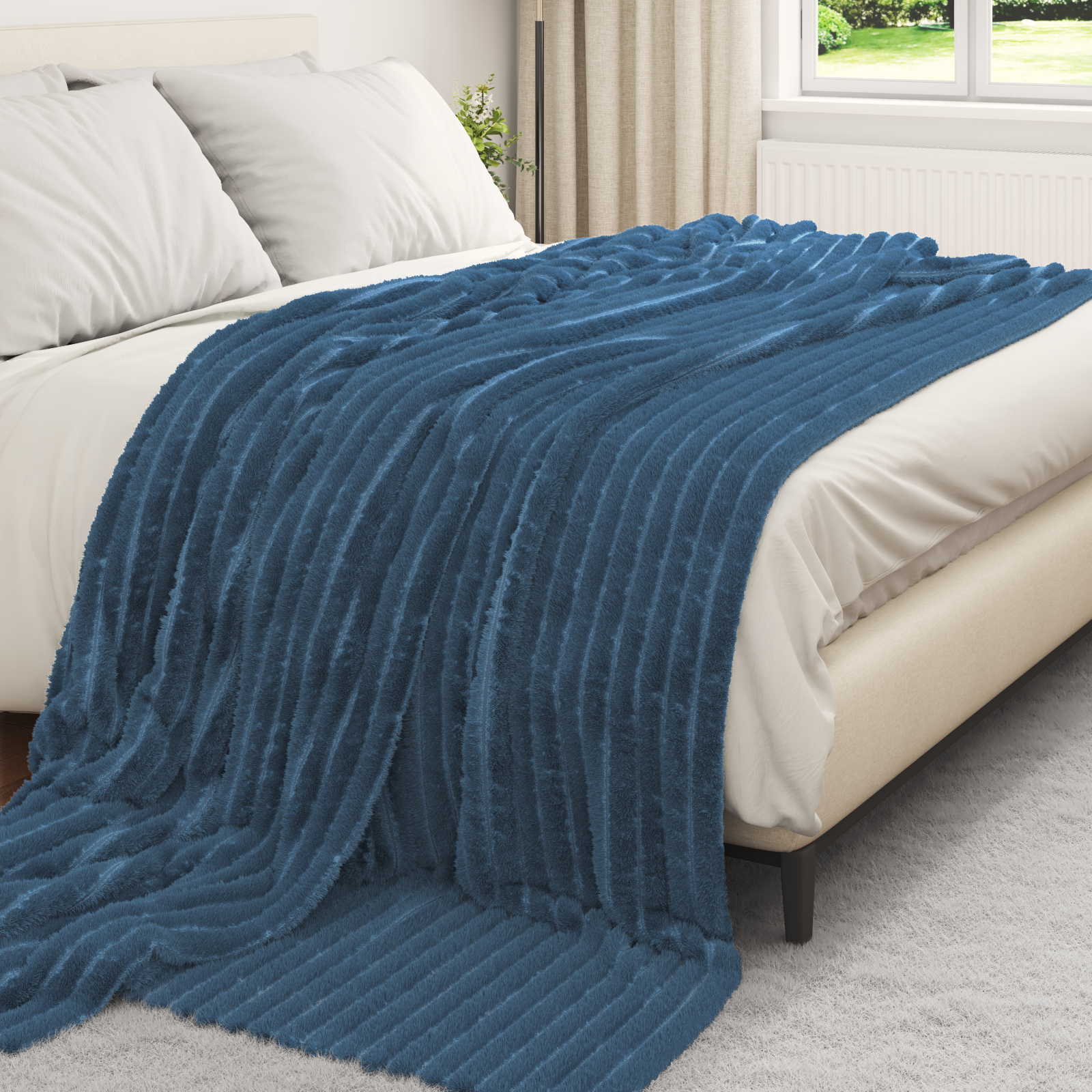 Mesti antklodės 6 pcs Jūrinė mėlyna 240 x 220 cm Flysas