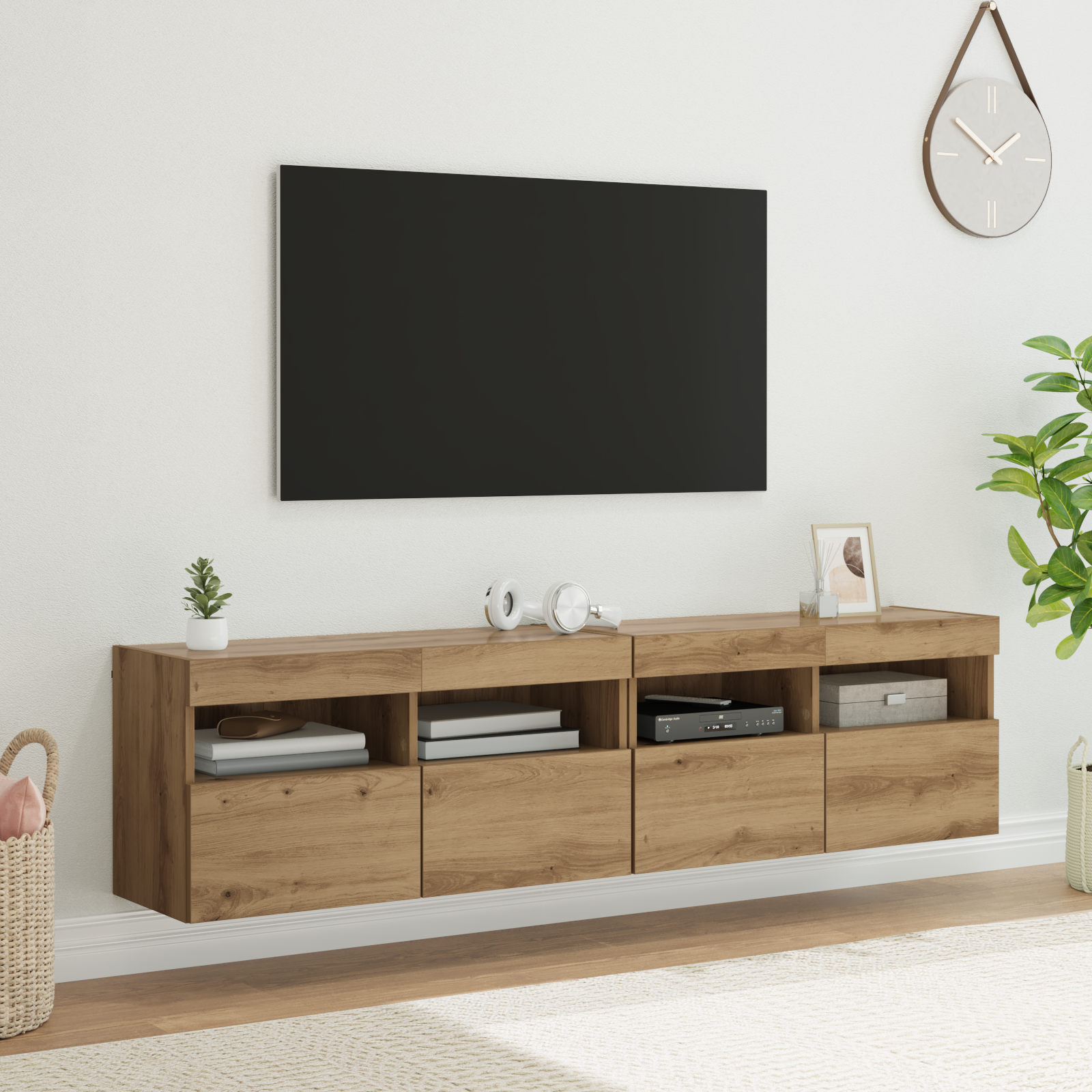 TV sieniniai spintelės 2 pcs Amatininkų ąžuolas 80 x 30 x 40 cm