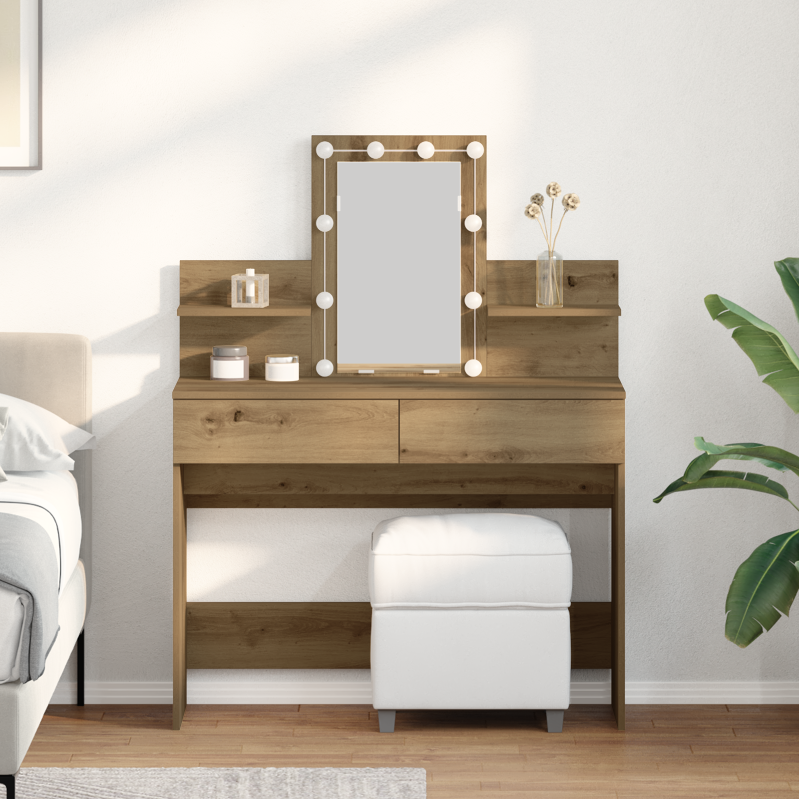 Makiažo stalas su stalčių Amatininkų ąžuolas 100 x 40 x 130 cm