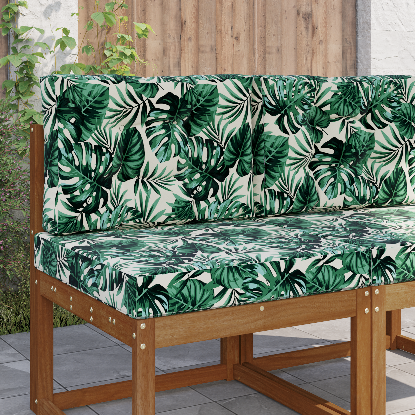 Lauko sofa pagalvėlė 2 pcs Lapų raštas Poliesteris