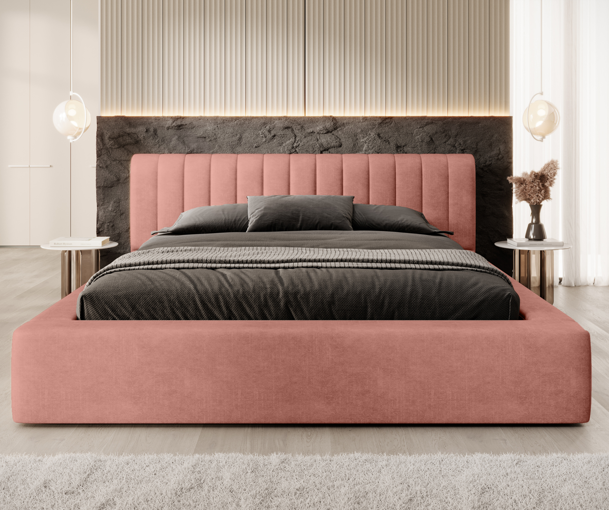 Bed AUKE, pink