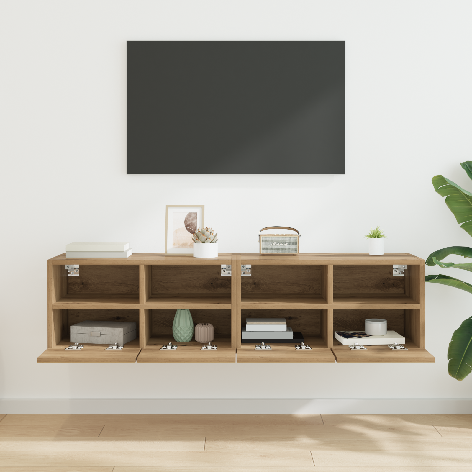 TV sieniniai spintelės 2 pcs Amatininkų ąžuolas 60 x 30 x 30 cm
