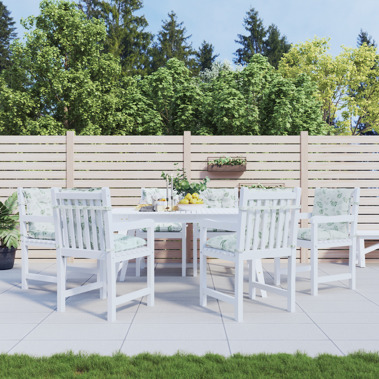 Lauko pagalvė 6 pcs Balta 100 x 50 x 7 cm Audinys