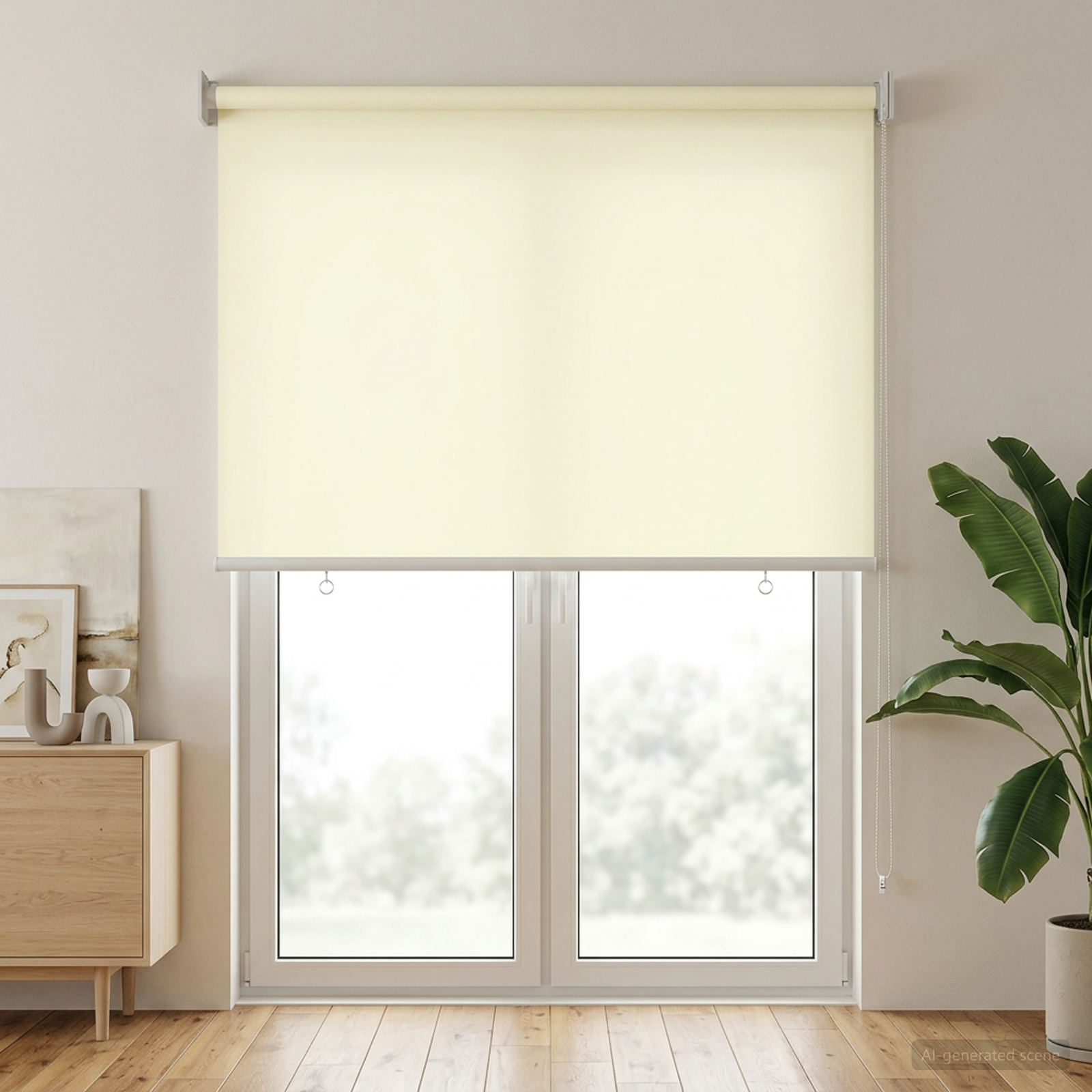 Ritininė užuolaida UV apsaugai Kreminė 80 x 230 cm Poliesteris