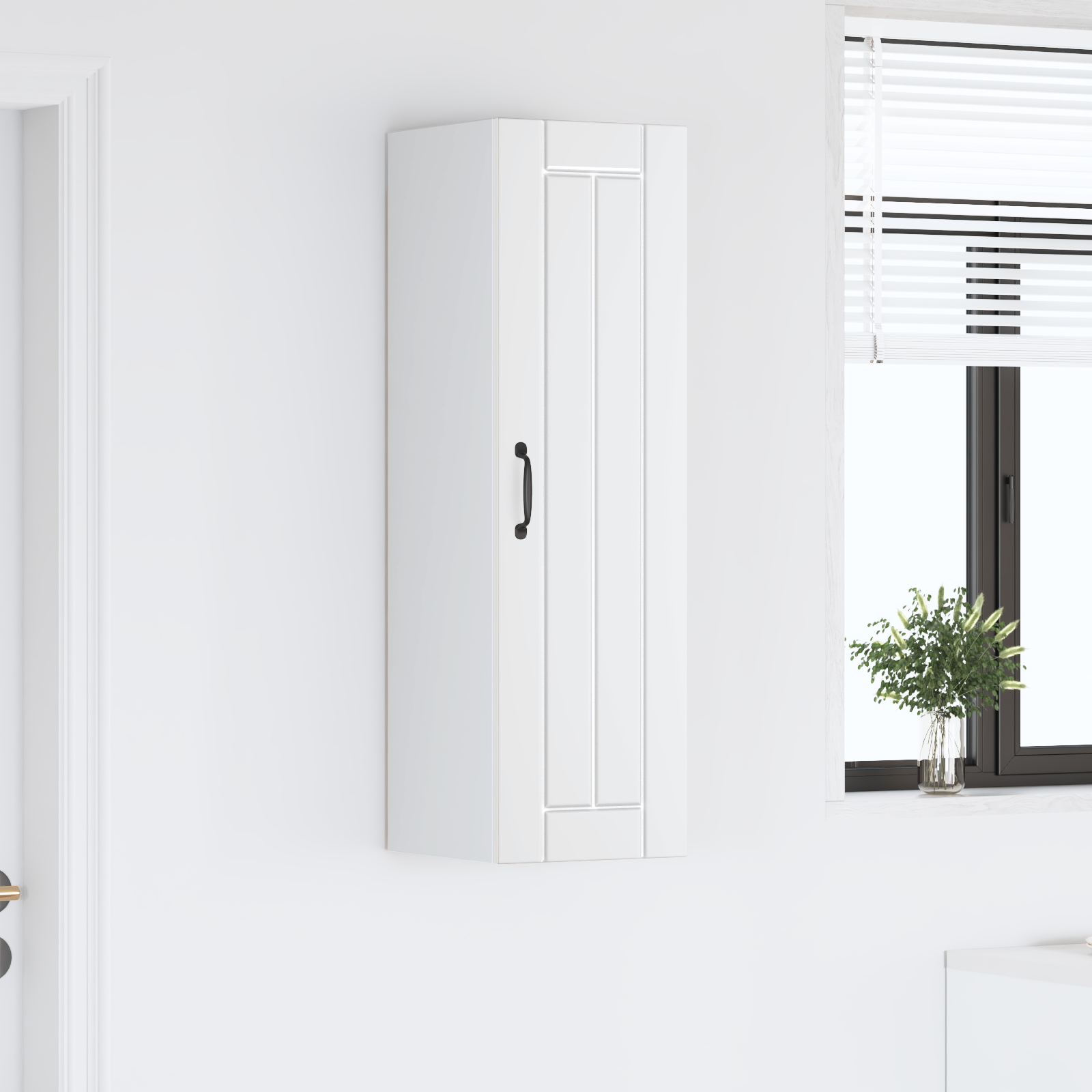 Virtuves sienas skapītis ar plauktu Balts 30 x 31 x 100 cm