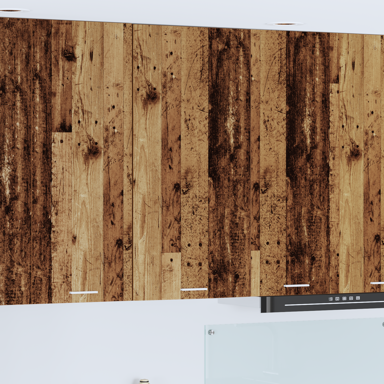 Wall-mounted cabinet with shelf Riga Sonoma oak and white