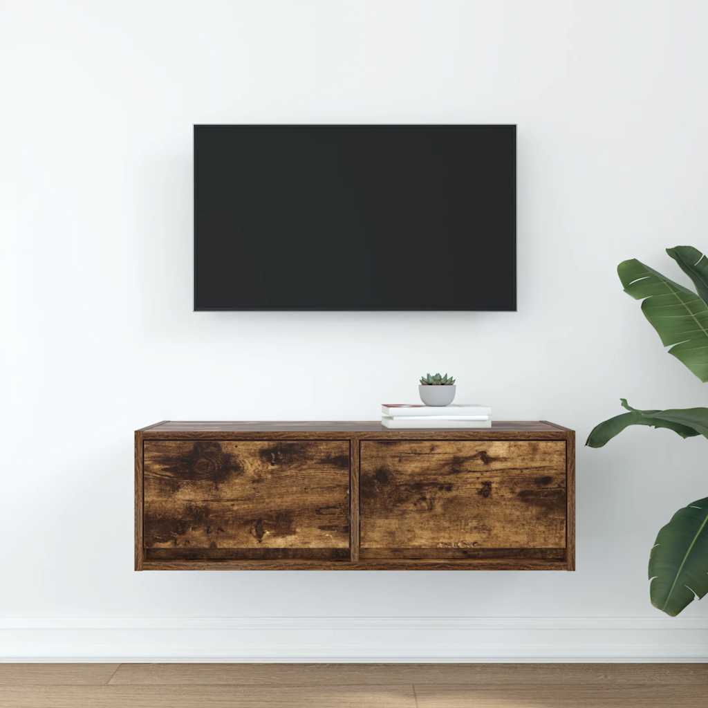Televizoriaus spintelė, dūminio ąžuolo, 80x31x25,5 cm, mediena