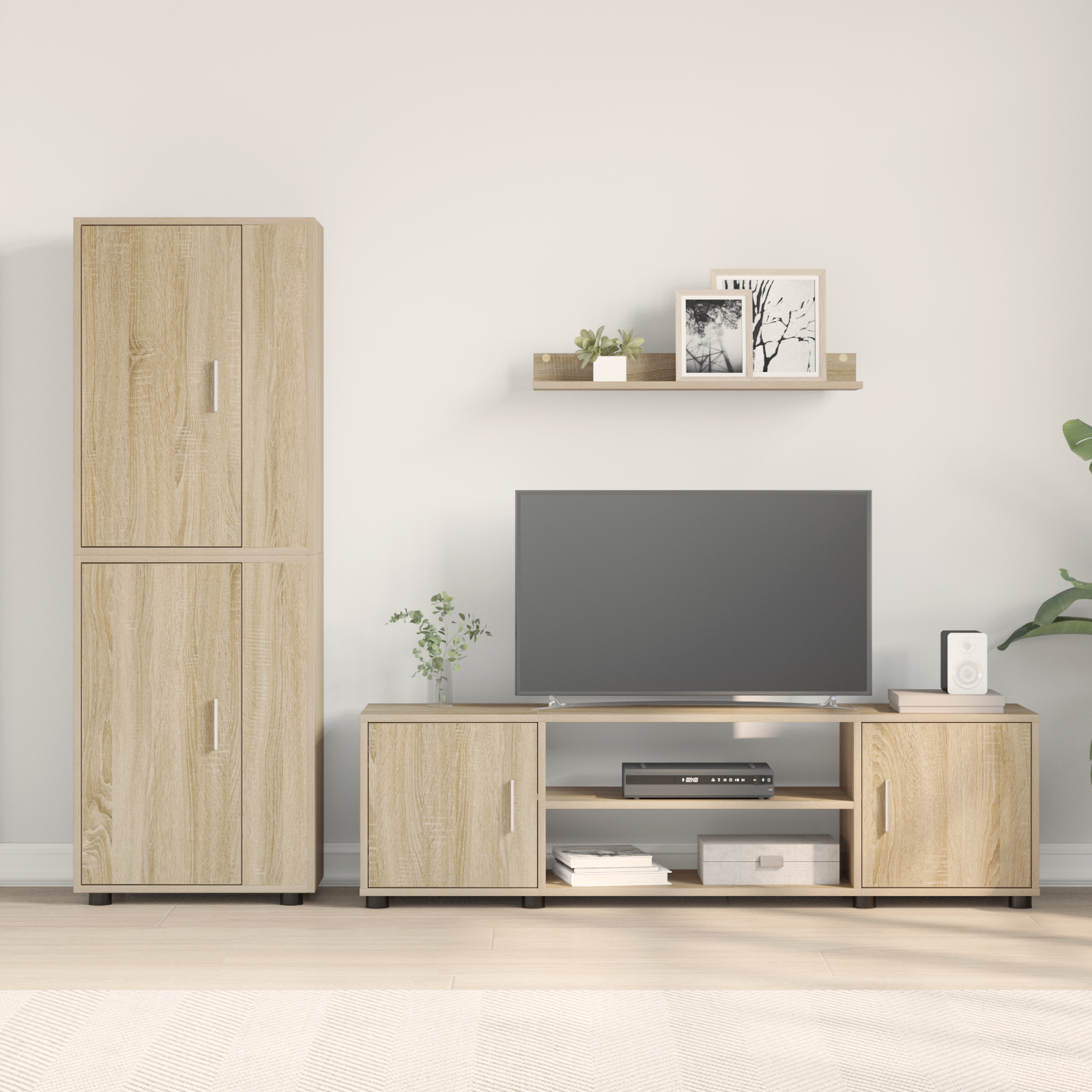 TV spintelių komplektas 4 pcs Sonoma ąžuolas Apdirbta mediena