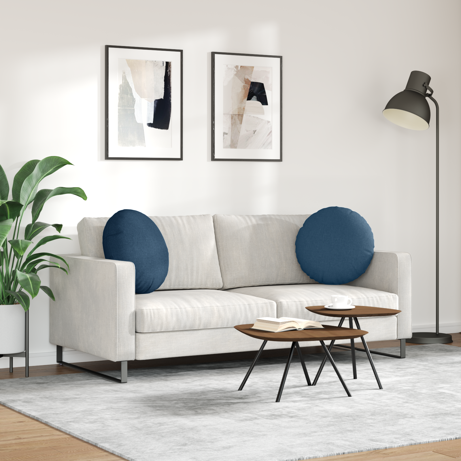 Sėdynių pagalvėlės 2 pcs Mėlyna Ø50 x 19 cm audinys