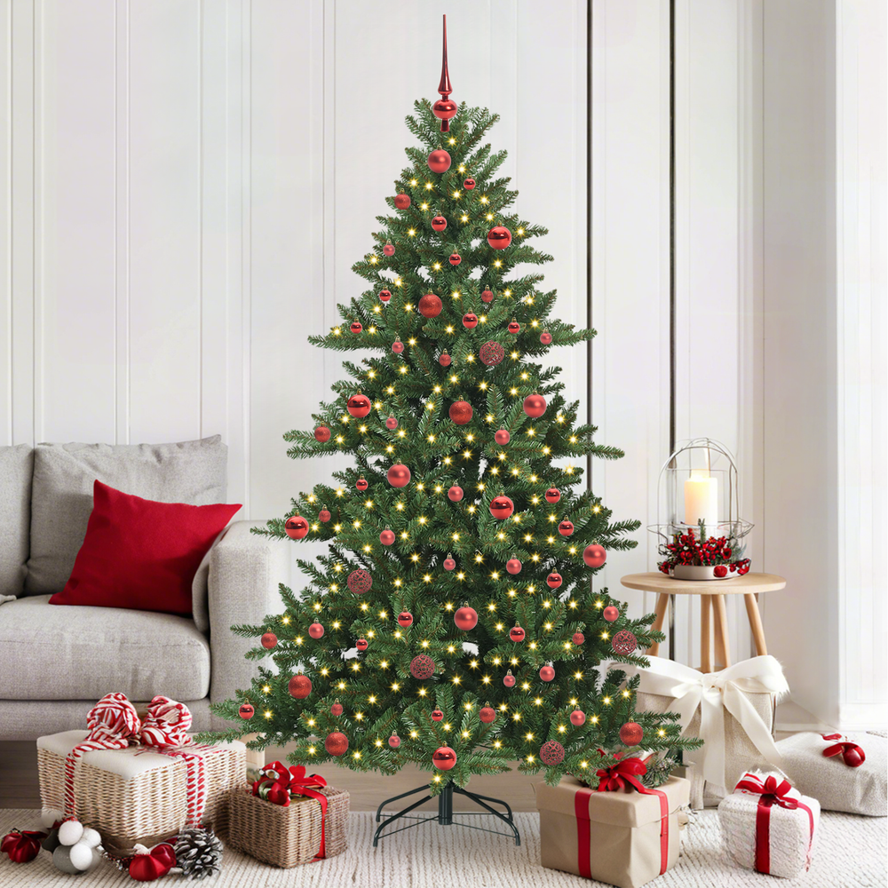 Artificial Foldable Christmas Tree with 300 LED Green 180 cm PVC