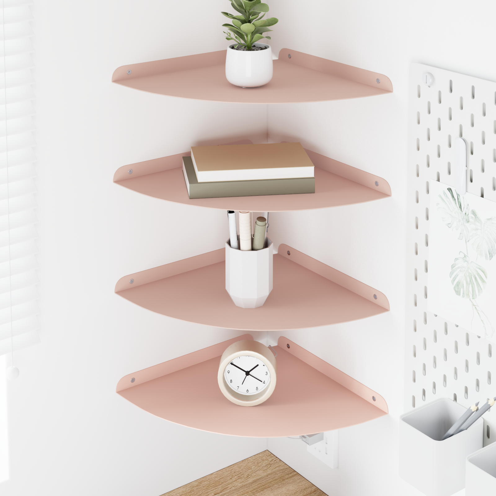 Plūduriuojanti lentyna su lentyna 4 pcs Rožinė 30 x 30 x 2 cm