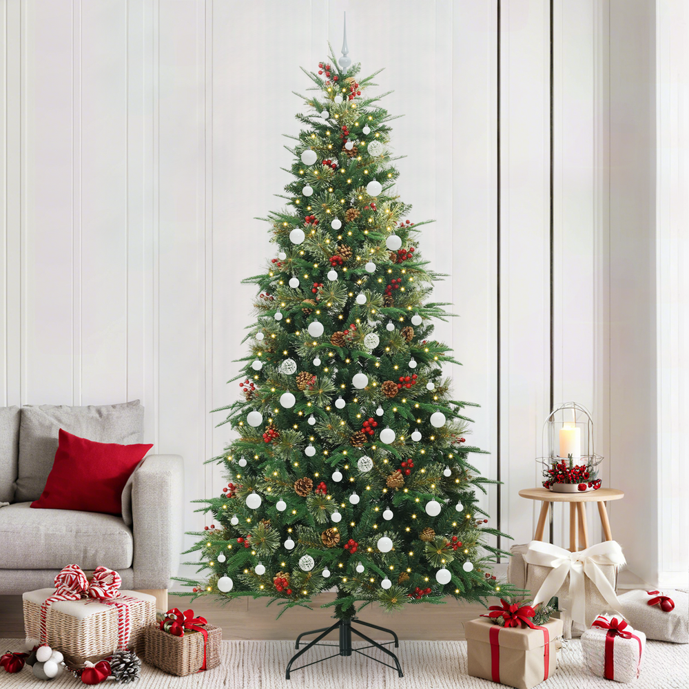 Artificial Folding Christmas Tree Green 240 cm PE and PVC