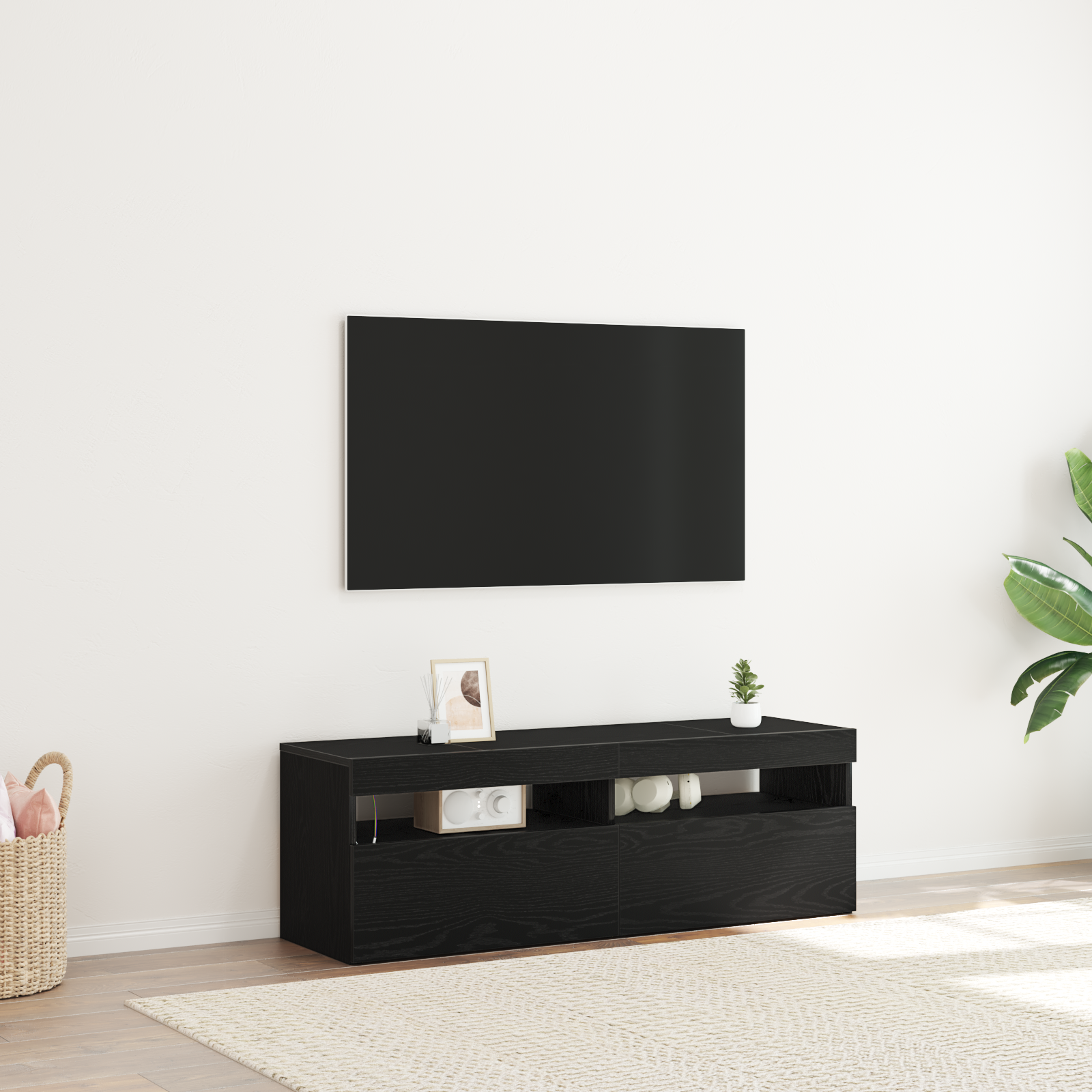 TV skapītis melns ozols 120 x 35 x 40 cm