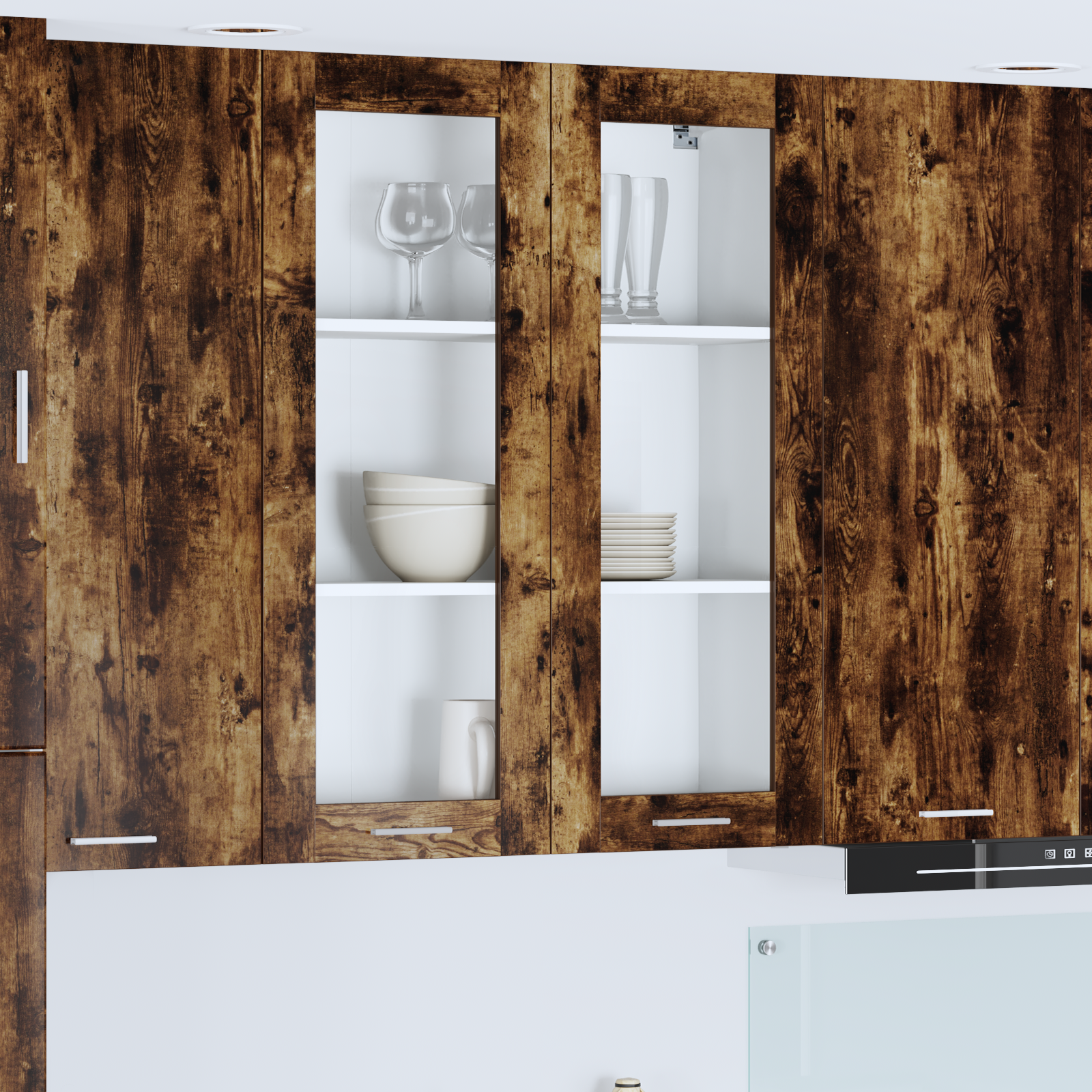 Wall-mounted cabinet Riga Smoked oak 80 x 31 x 100 cm
