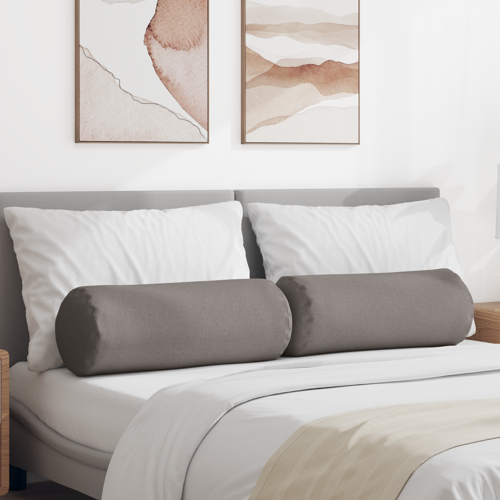 Spilveni 2 gab. pelēkbrūns Ø 25 x 70 cm audums