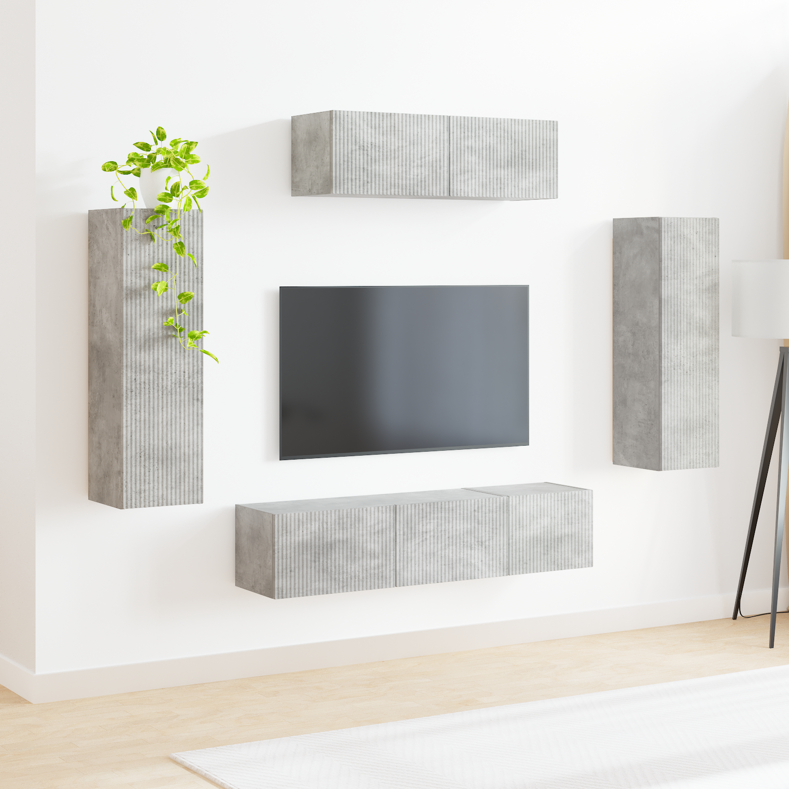 3 pcs Concrete grey
