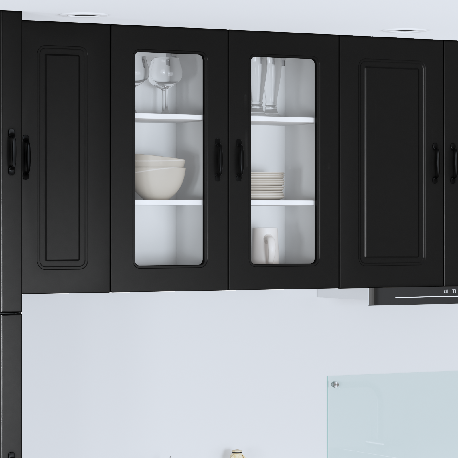 Virtuves sienas skapis ar plauktu melns 40 x 31 x 80 cm