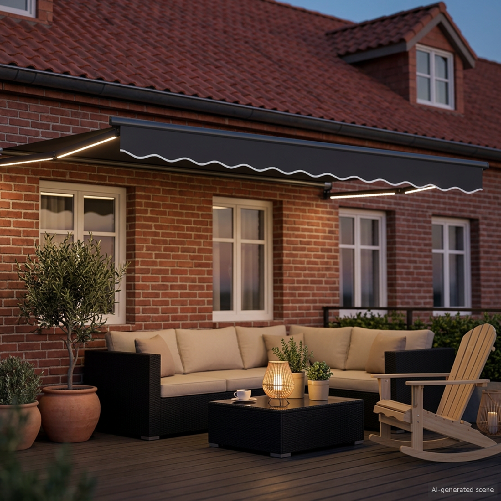 Rankinė ištraukiama markizė su LED Antracitas 3,5 x 2,5 m