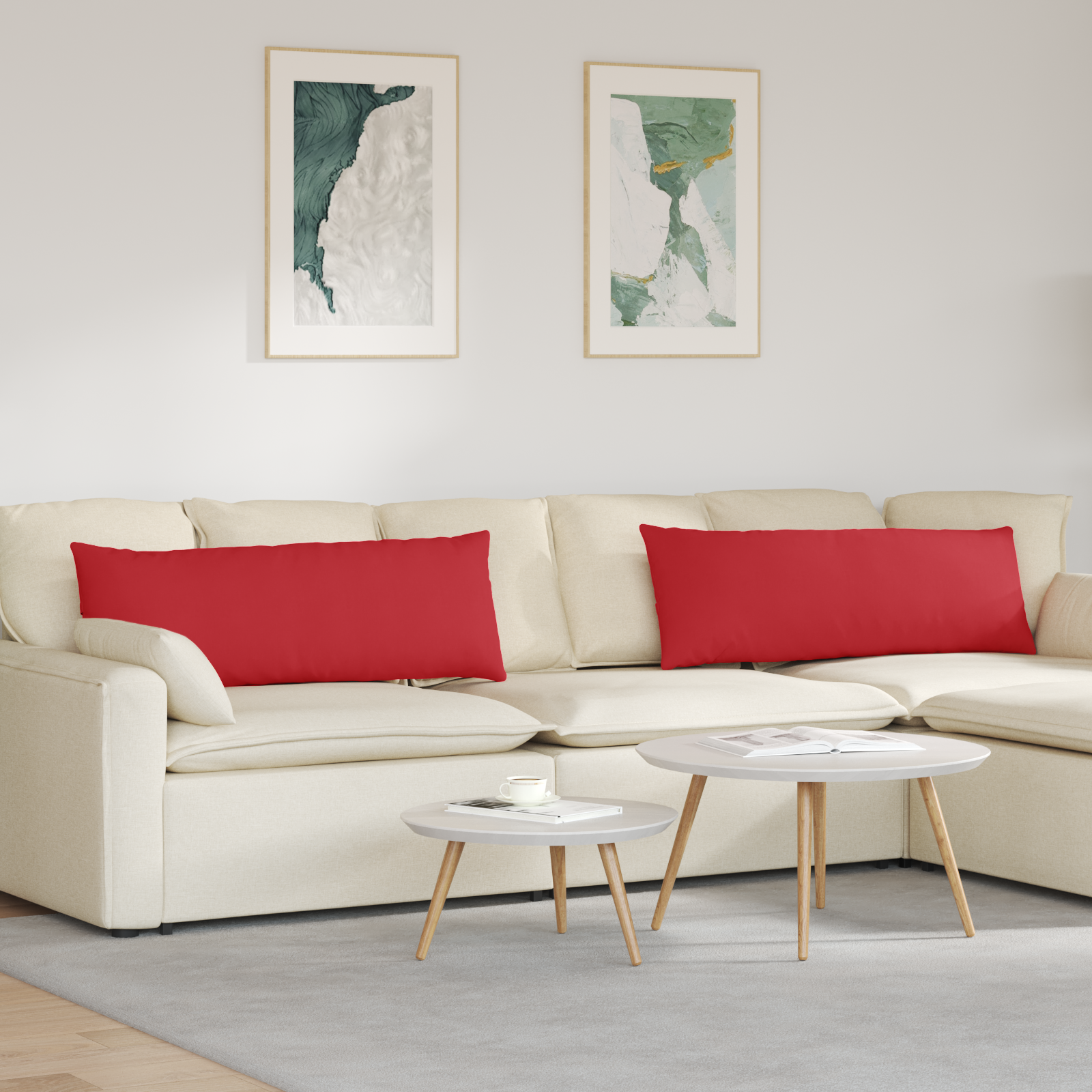 Dīvāna Spilveni 2 gab. Sarkani 120 x 40 cm audums