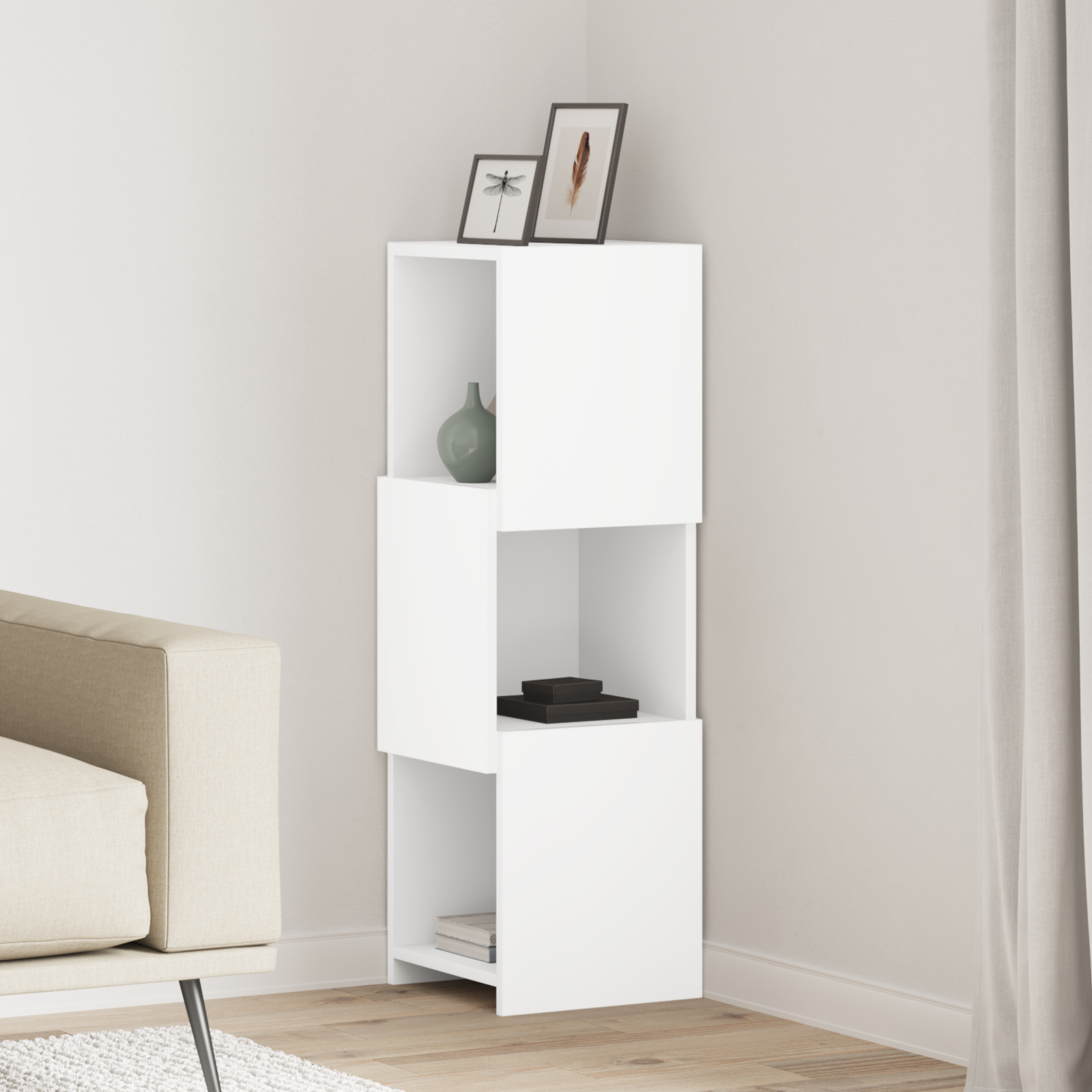 Corner Cabinet White 30.5x30x95cm Engineered Wood