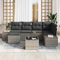 6 dalių sodo sofa komplektas su pagalvėlėmis Juodas Poli rattan - Namų Idėja