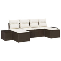 6 dalių sodo sofa komplektas su pagalvėlėmis, Ruda poli ratanas - Namų Idėja