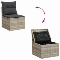 6 dalių Sodo Sofa Komplektas su Pagalvėlėmis Šviesiai Pilka Poli Ratanas - Namų Idėja