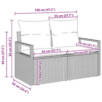6 dalių sodo sofa komplektas su pagalvėlėmis šviesiai pilka poli ratano - Namų Idėja