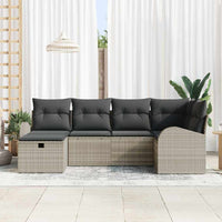 6 dalių sodo sofa komplektas su pagalvėlėmis šviesiai pilko poli ratanas - Namų Idėja