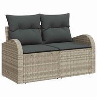 6 dalių sodo sofa komplektas su pagalvėlėmis šviesiai pilko poli ratanas - Namų Idėja
