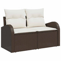6 dalių sodo sofa komplektas su pagalvėmis Brown Poly Rattan - Namų Idėja