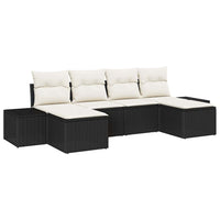 6 dalių sodo sofa komplektas su pagalvėmis juodas poli ratanas - Namų Idėja